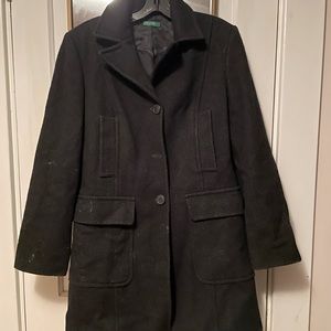 United colors of Benetton charcoal gray wool coat size 42 or 6